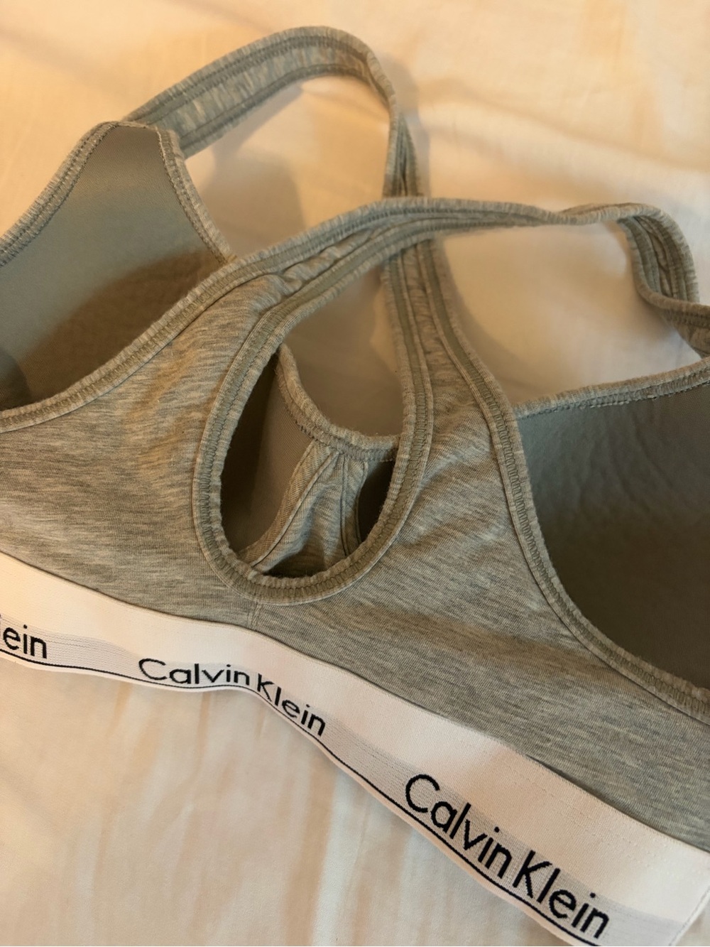 Calvin Klein Light Gray Racerback Wireless Bra - Picture 5 of 8